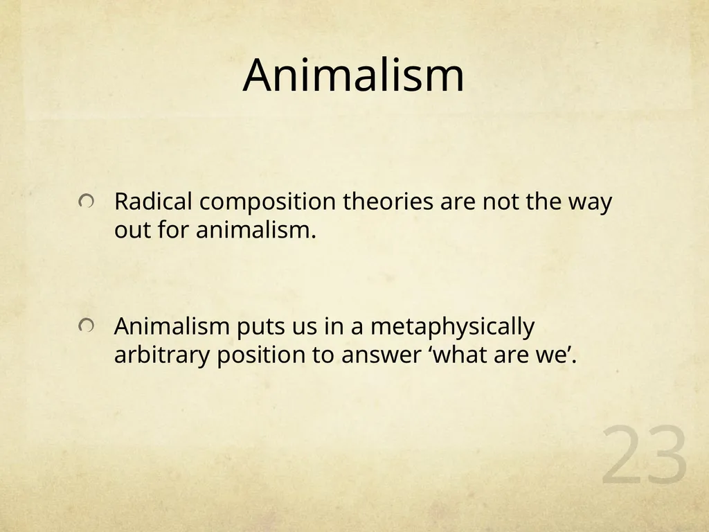 What Are We? 王海若 1401110821 1 Background - slide 23 of 39