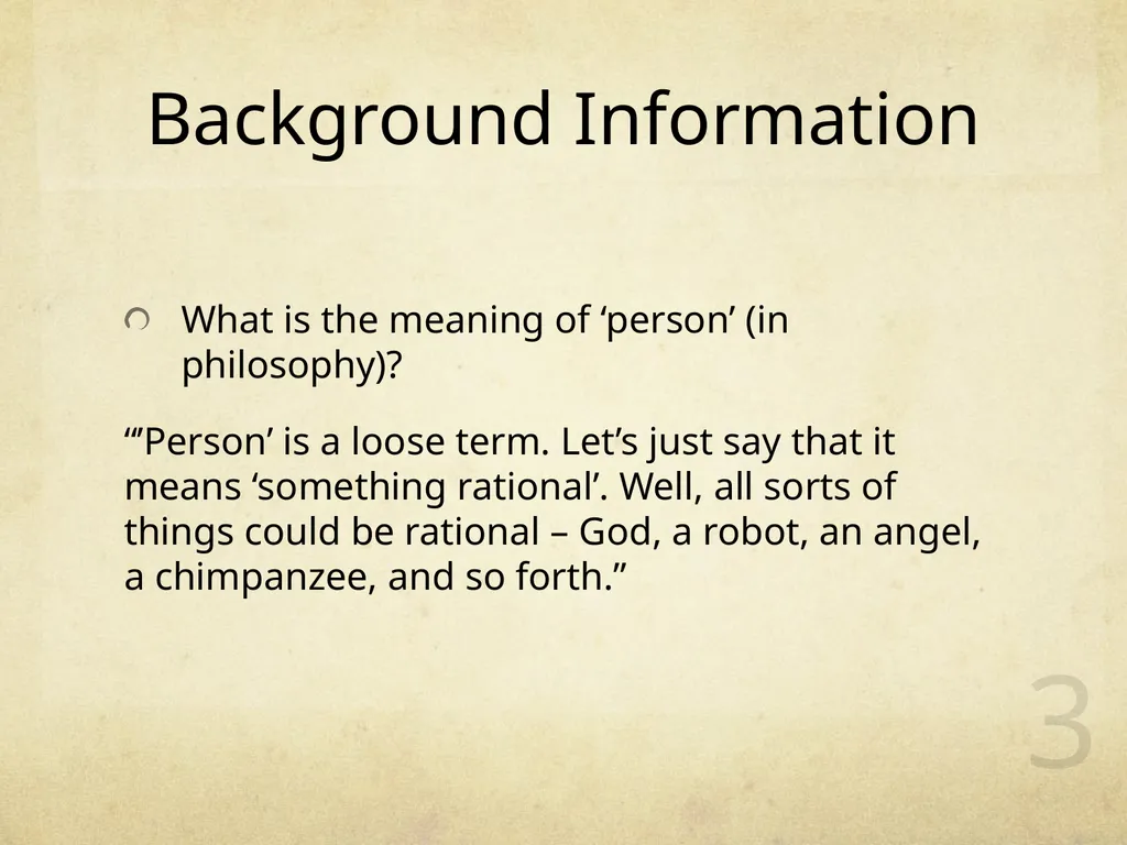 What Are We? 王海若 1401110821 1 Background - slide 3 of 39