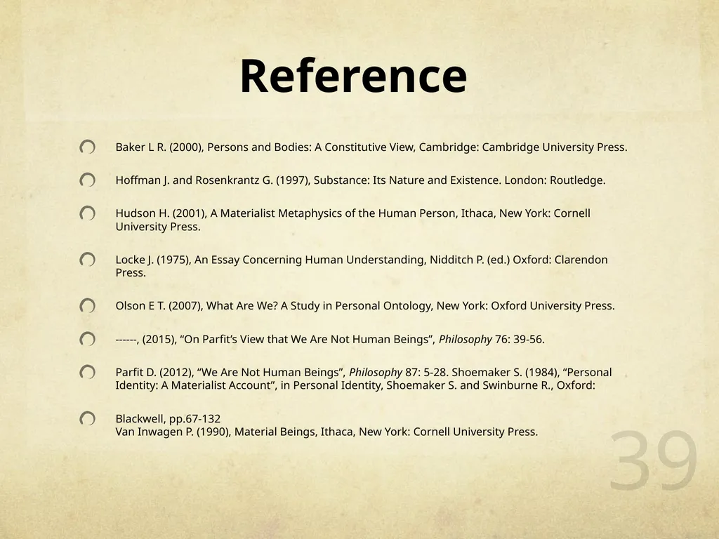 What Are We? 王海若 1401110821 1 Background - slide 39 of 39