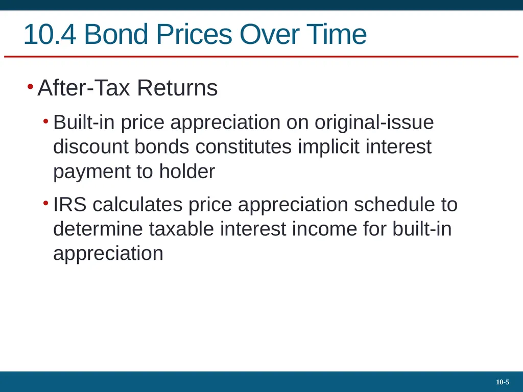 10.4 Bond Prices Over Time Yield to Maturity - slide 5 of 20