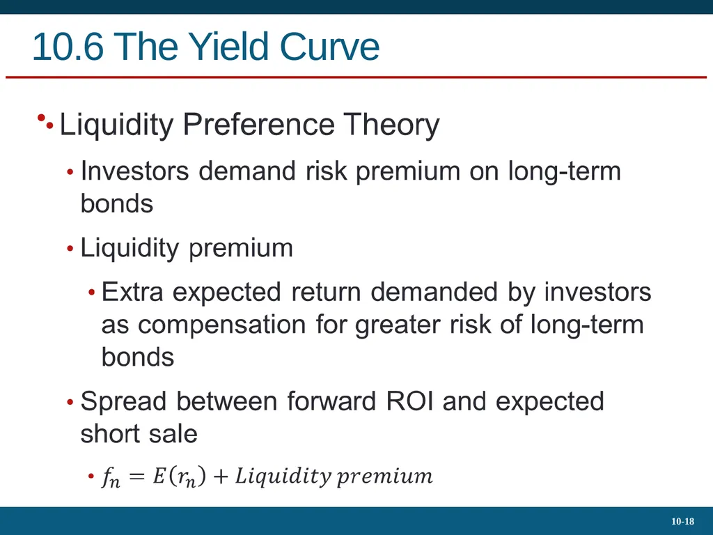 10.4 Bond Prices Over Time Yield to Maturity - slide 18 of 20