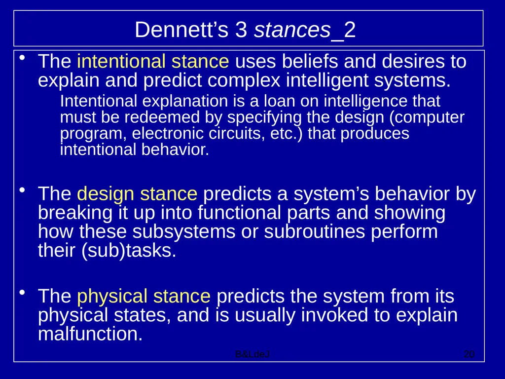 B&LdeJ 1 Theoretical Issues in Psychology - slide 20 of 21