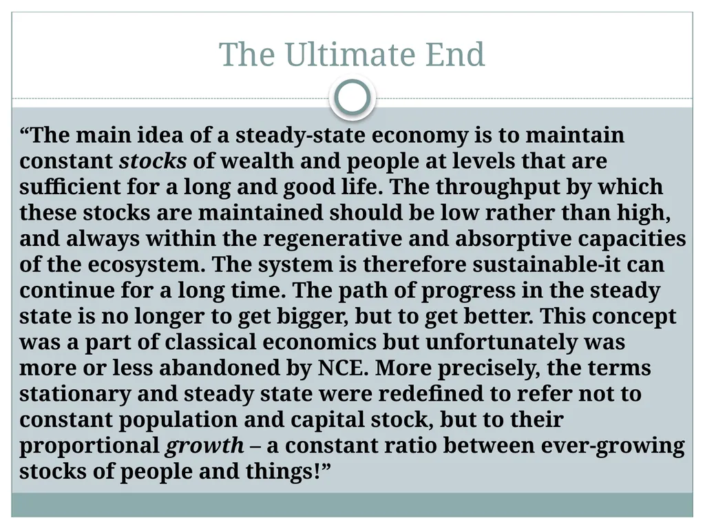 Chapter 3 – Ecological Economics Ends, Means, and - slide 13 of 14