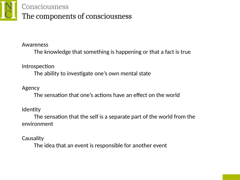 Lecture 6 Consciousness Consciousness A hard - slide 11 of 52