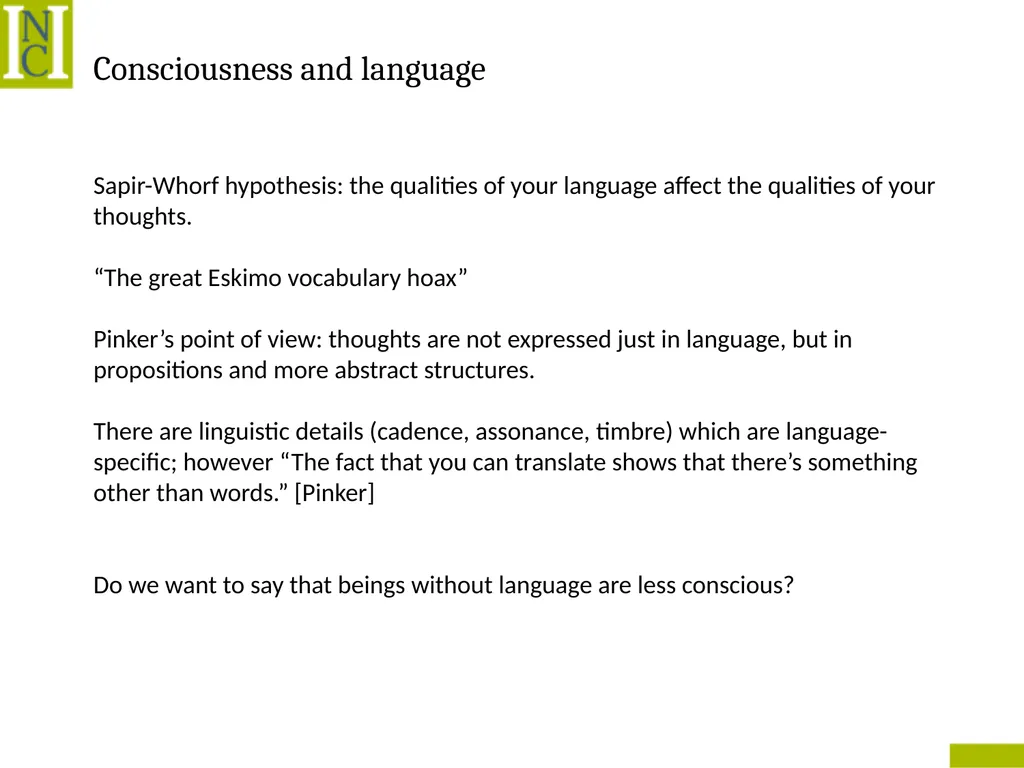 Lecture 6 Consciousness Consciousness A hard - slide 40 of 52