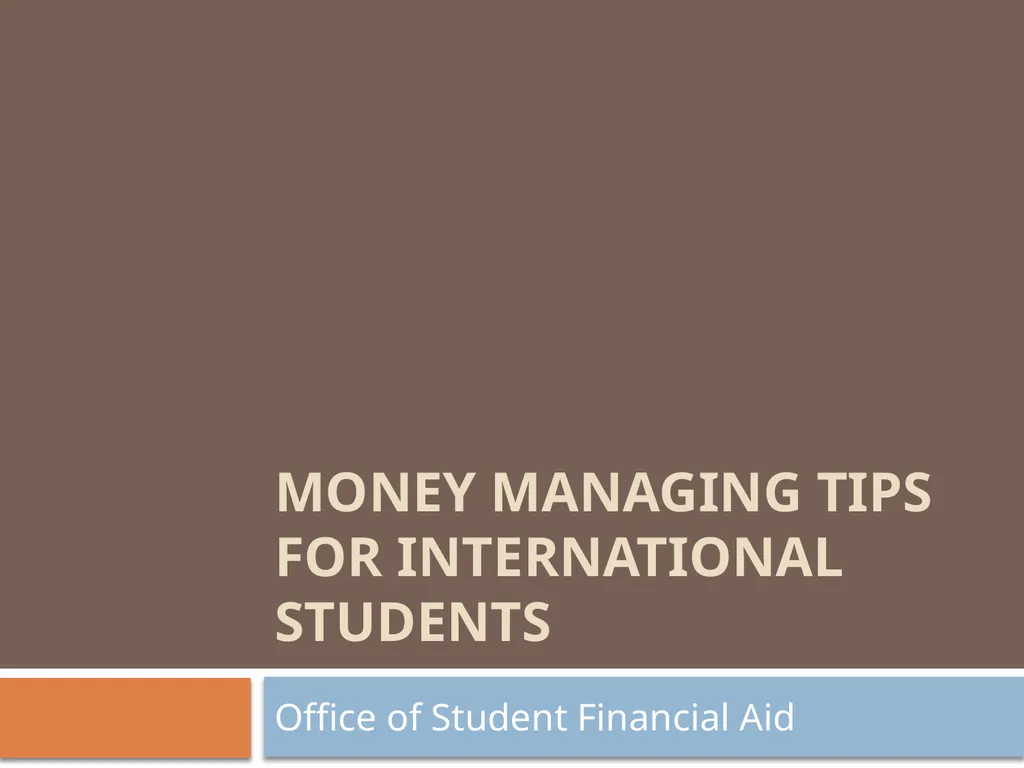 Money Managing Tips for International Students - slide 1 of 22