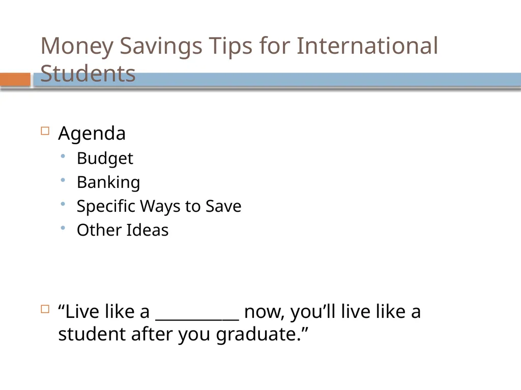 Money Managing Tips for International Students - slide 2 of 22