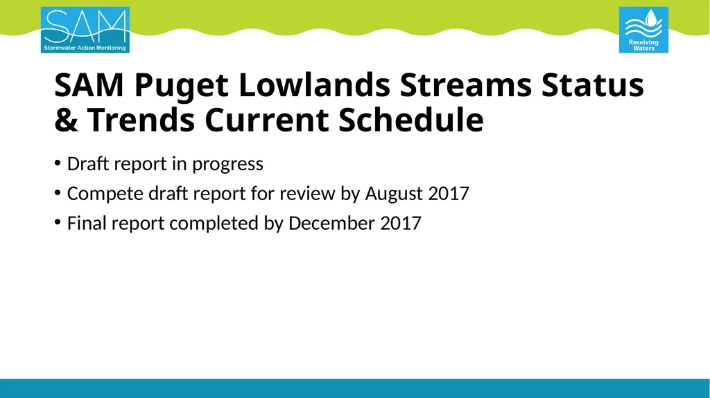 Puget Lowland Ecoregion Streams Status & Trends - slide 17 of 18