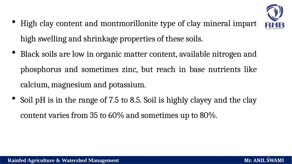 Soil and climatic conditions prevalent in rainfed - slide 18 of 94