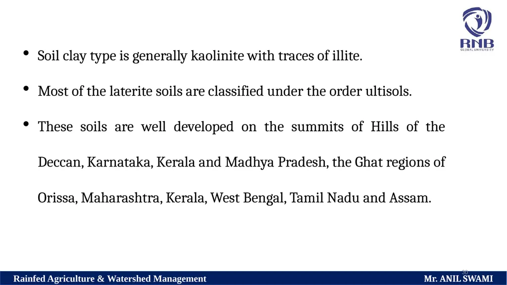 Soil and climatic conditions prevalent in rainfed - slide 30 of 94