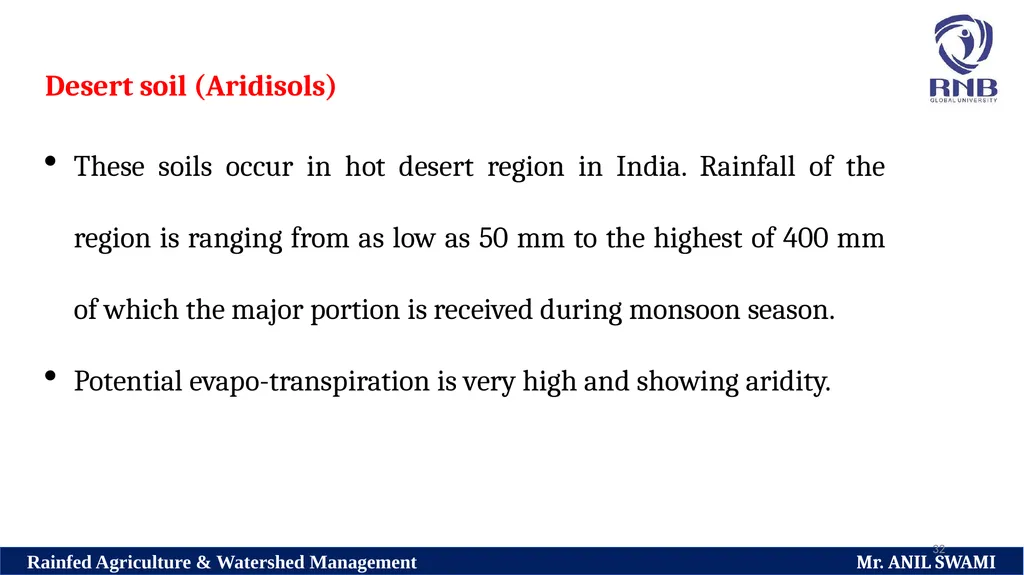 Soil and climatic conditions prevalent in rainfed - slide 32 of 94
