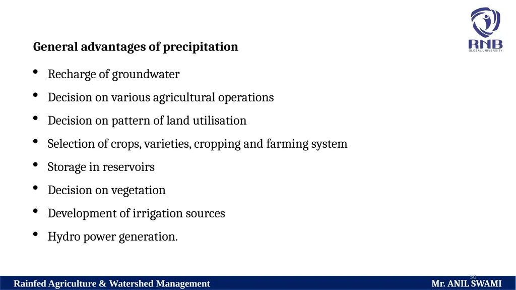 Soil and climatic conditions prevalent in rainfed - slide 50 of 94
