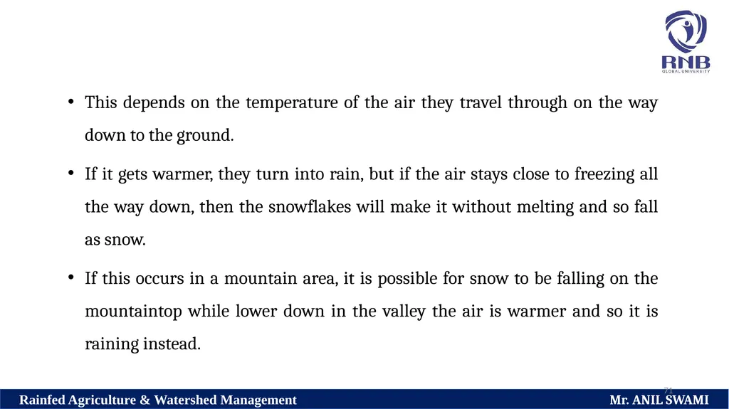 Soil and climatic conditions prevalent in rainfed - slide 71 of 94