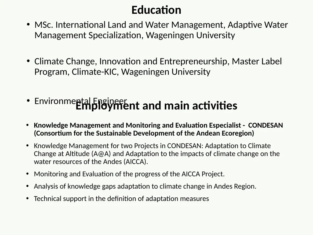 Personal presentation Sofia Alexandra Garcés - slide 2 of 6