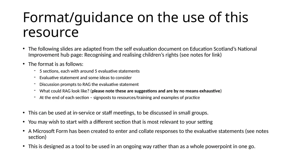 Children’s Rights (UNCRC) Self-evaluation Forth - slide 3 of 30
