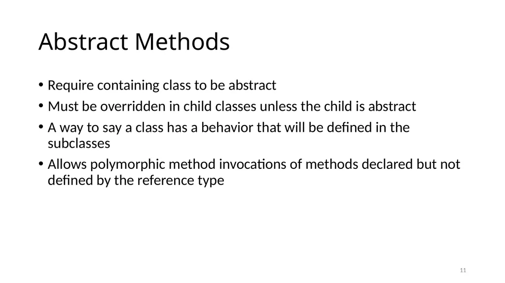 Interfaces and Abstract Classes CS 240 – Advanced - slide 11 of 25