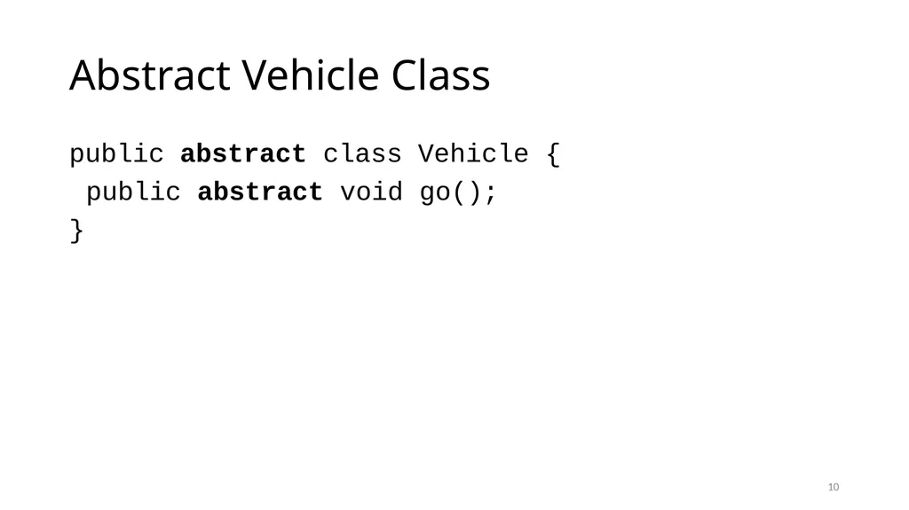 Interfaces and Abstract Classes CS 240 – Advanced - slide 10 of 25