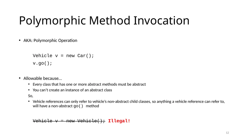 Interfaces and Abstract Classes CS 240 – Advanced - slide 12 of 25
