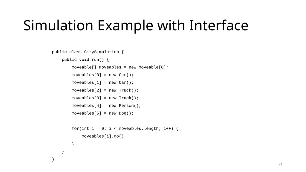 Interfaces and Abstract Classes CS 240 – Advanced - slide 21 of 25