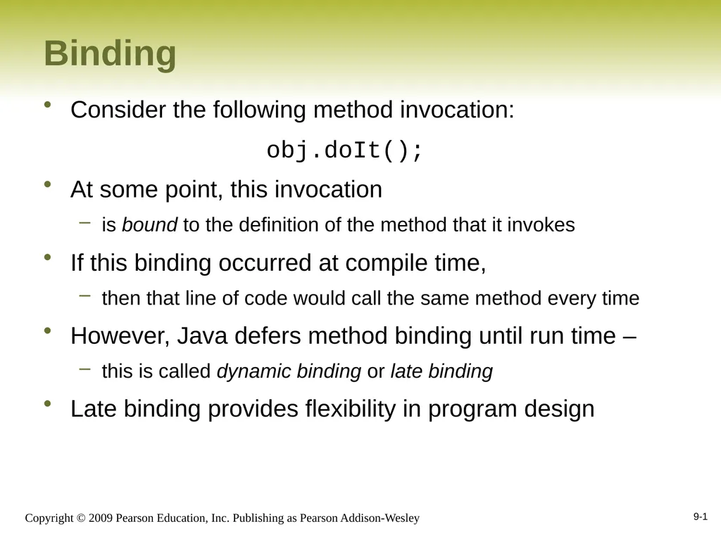 9-1 Binding Consider the following method