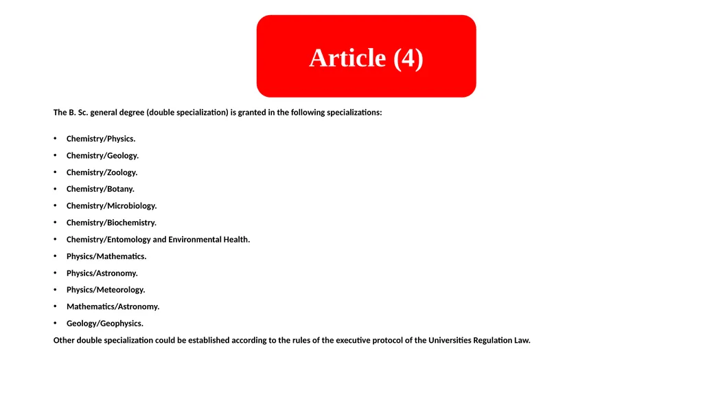 Specializations and Requirements Faculty of - slide 7 of 20