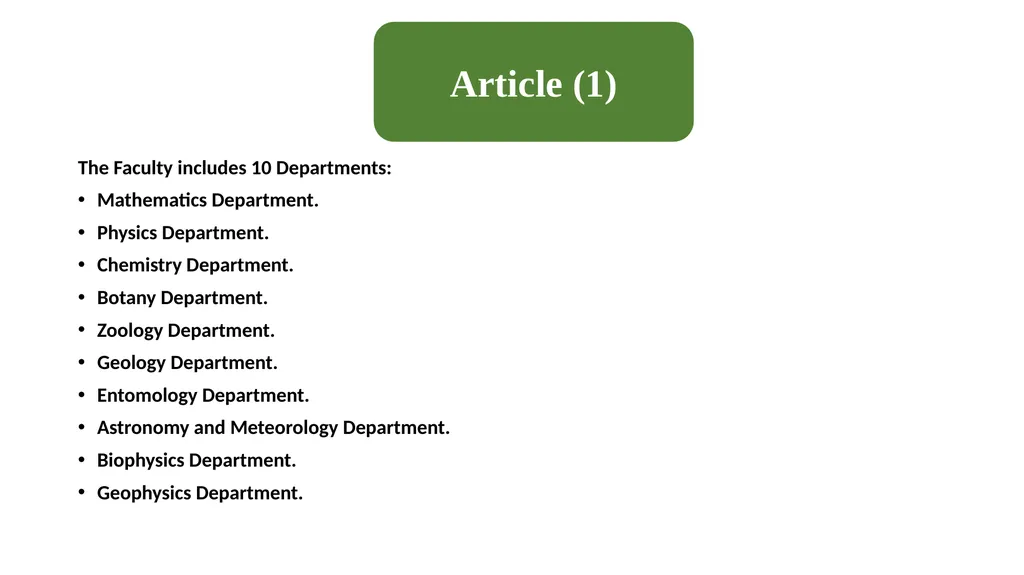 Specializations and Requirements Faculty of - slide 3 of 20