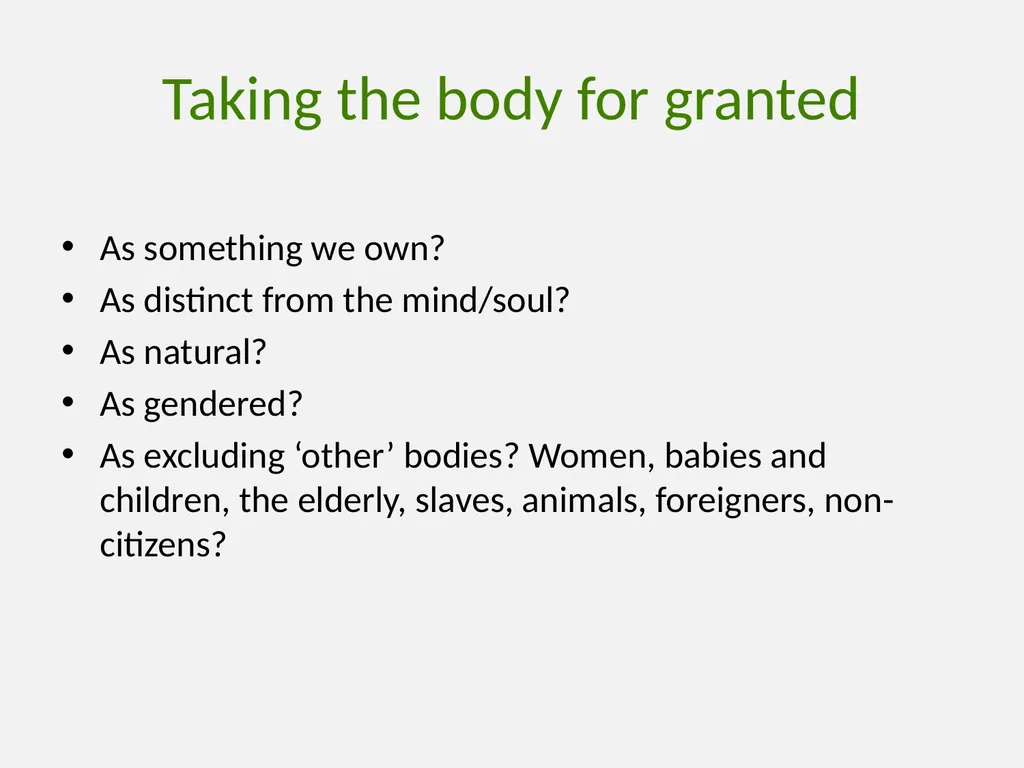The Vulnerable Body Term 2: Lecture 1 Revision, - slide 4 of 21