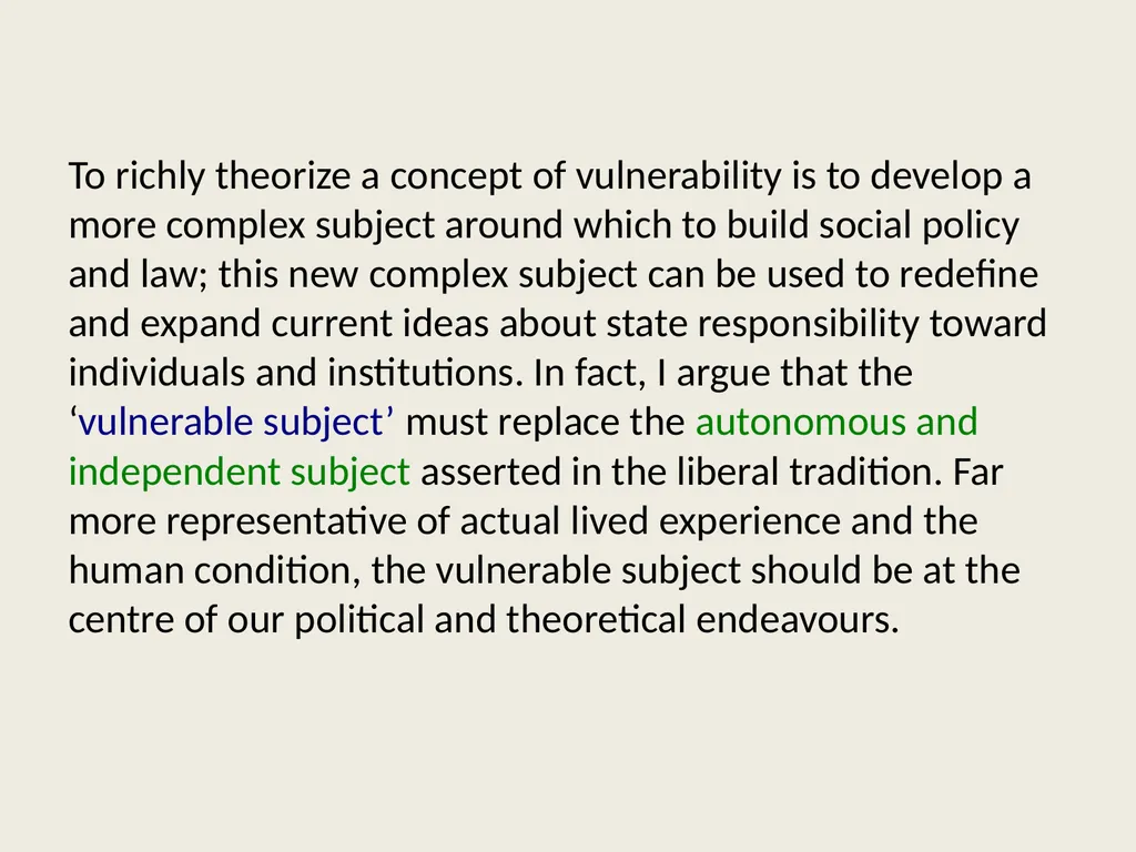 The Vulnerable Body Term 2: Lecture 1 Revision, - slide 7 of 21