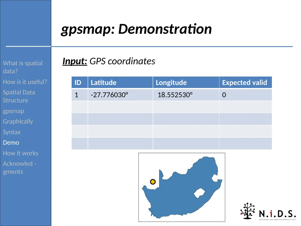 gpsmap: Routine for verifying and returning the - slide 22 of 42