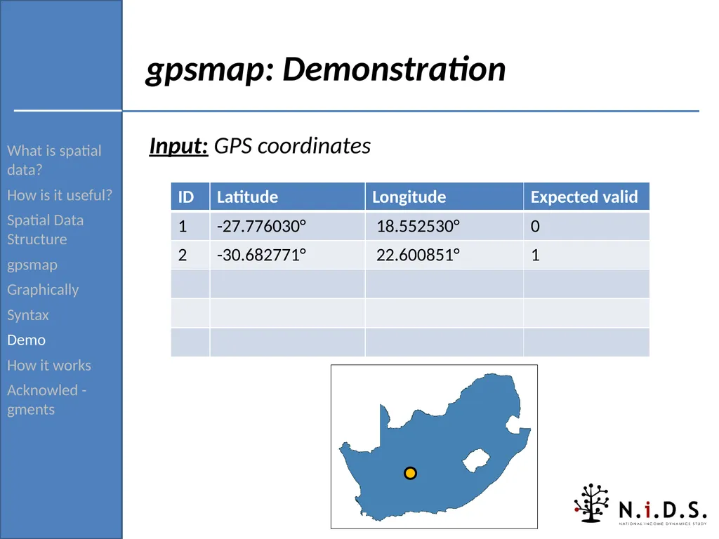 gpsmap: Routine for verifying and returning the - slide 23 of 42