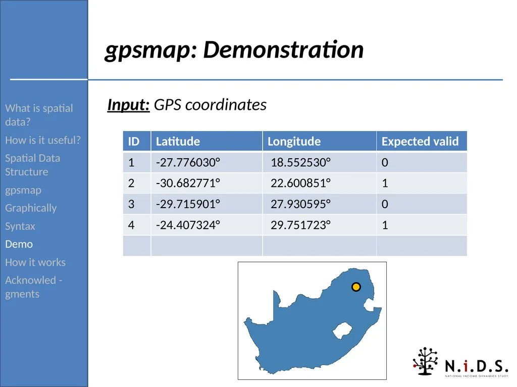 gpsmap: Routine for verifying and returning the - slide 25 of 42