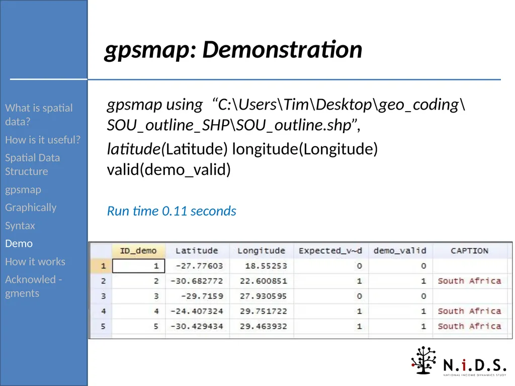 gpsmap: Routine for verifying and returning the - slide 28 of 42