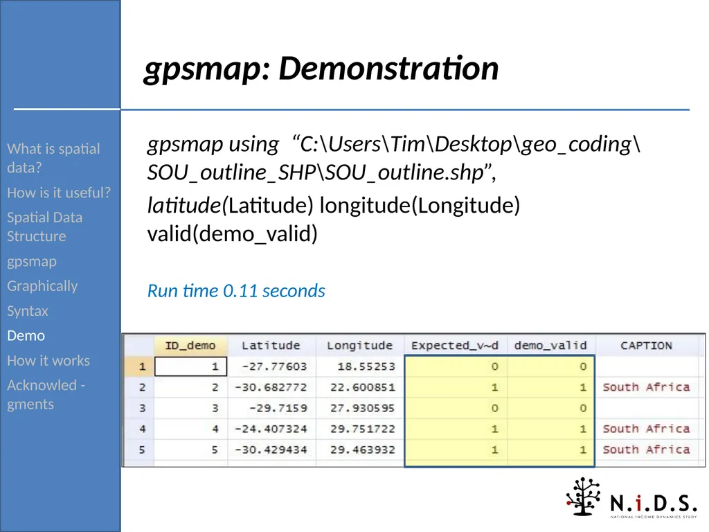 gpsmap: Routine for verifying and returning the - slide 29 of 42