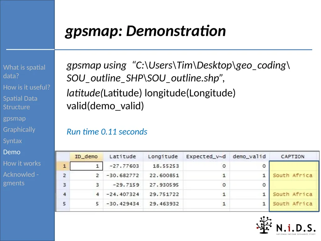 gpsmap: Routine for verifying and returning the - slide 30 of 42
