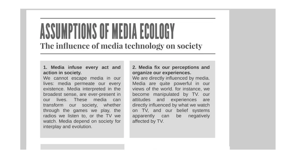 New Media Ecology Media Ecology is a theoretical - slide 7 of 23