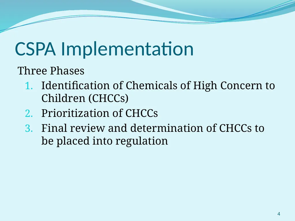 Selection and Prioritization of Chemicals for WA’s - slide 4 of 27