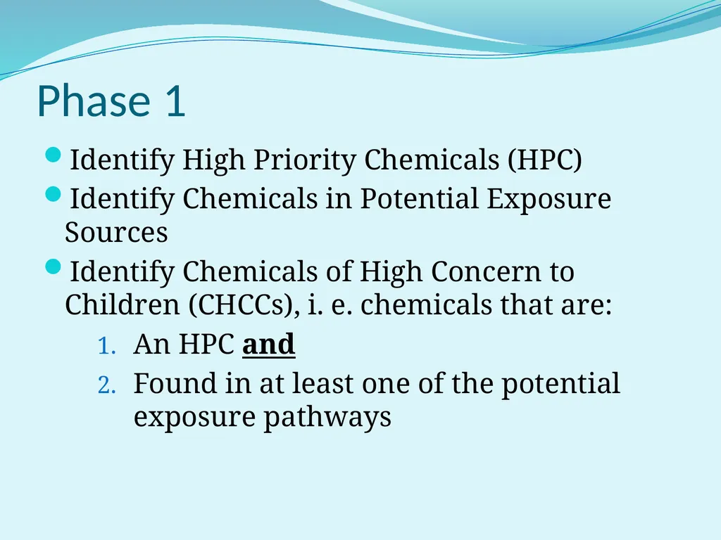 Selection and Prioritization of Chemicals for WA’s - slide 5 of 27