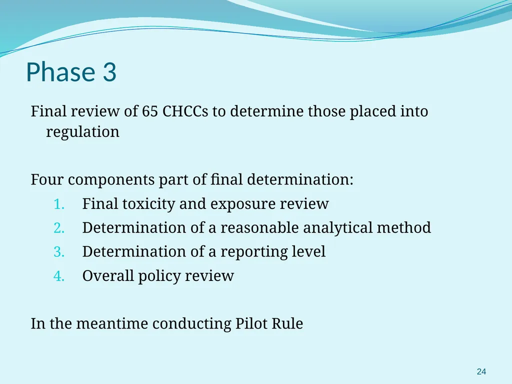 Selection and Prioritization of Chemicals for WA’s - slide 24 of 27