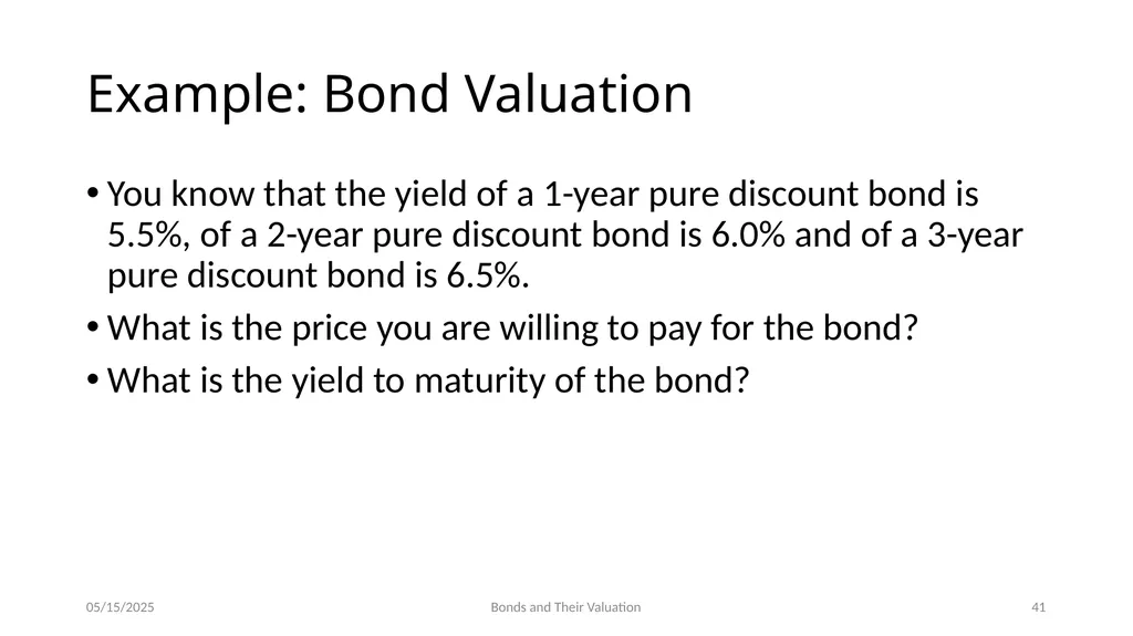Bond Prices and Interest Rate Risk Chapter 5 - slide 41 of 44