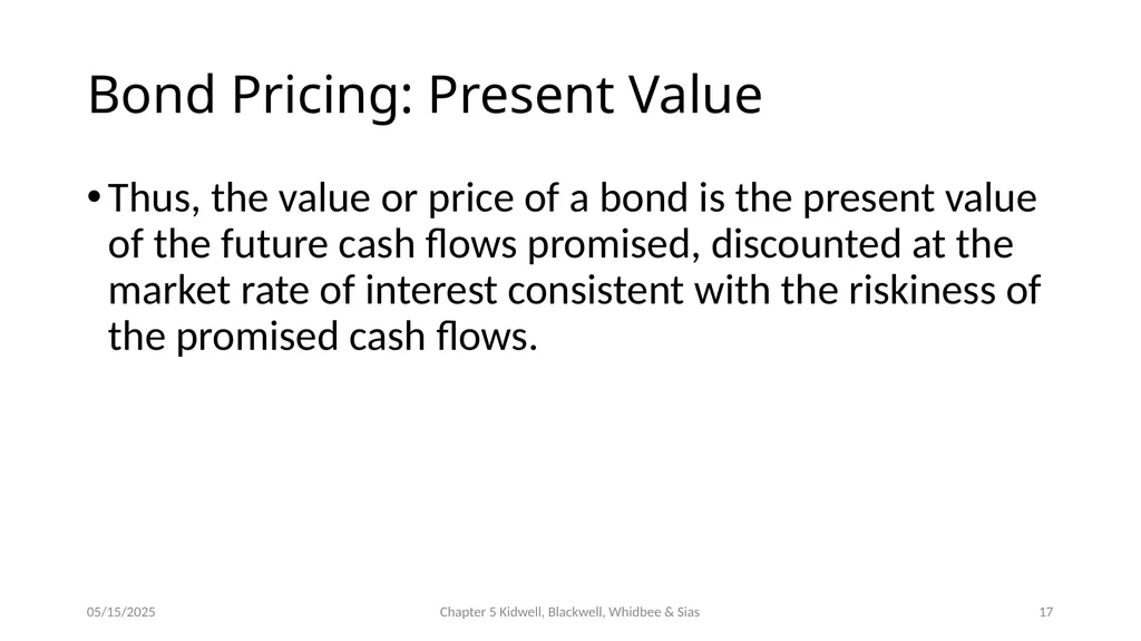 Bond Prices and Interest Rate Risk Chapter 5 - slide 17 of 44