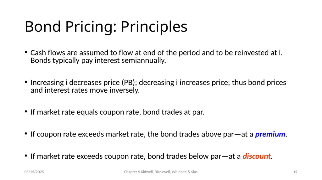 Bond Prices and Interest Rate Risk Chapter 5 - slide 19 of 44