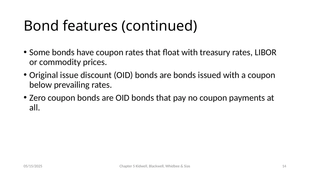 Bond Prices and Interest Rate Risk Chapter 5 - slide 14 of 44