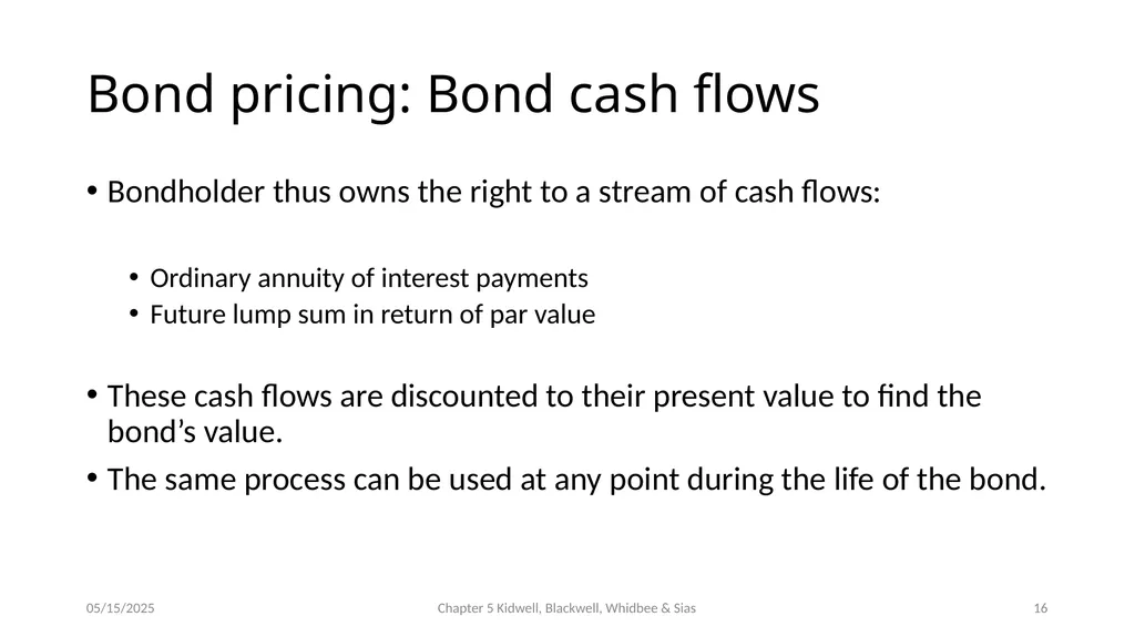 Bond Prices and Interest Rate Risk Chapter 5 - slide 16 of 44