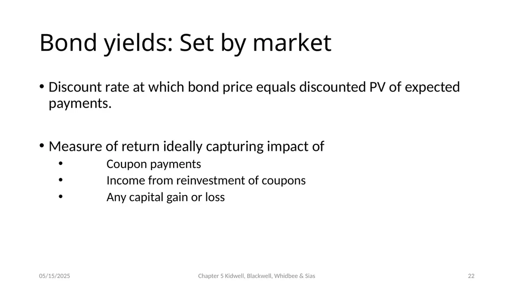 Bond Prices and Interest Rate Risk Chapter 5 - slide 22 of 44