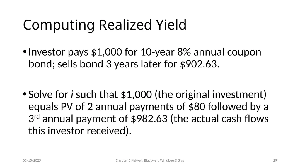 Bond Prices and Interest Rate Risk Chapter 5 - slide 29 of 44