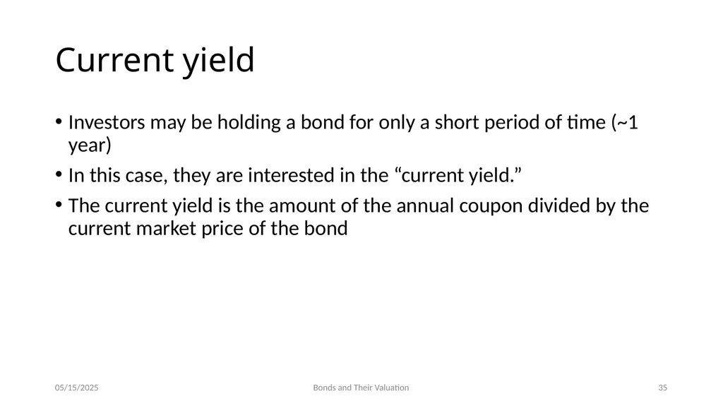 Bond Prices and Interest Rate Risk Chapter 5 - slide 35 of 44
