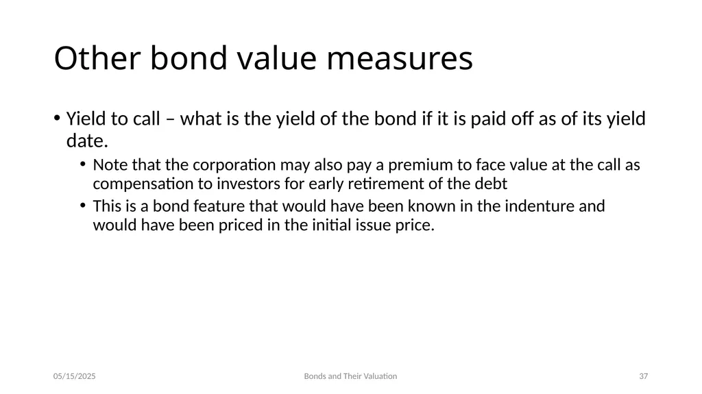 Bond Prices and Interest Rate Risk Chapter 5 - slide 37 of 44