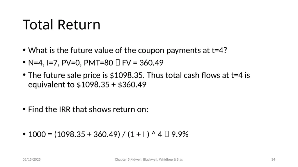 Bond Prices and Interest Rate Risk Chapter 5 - slide 34 of 44