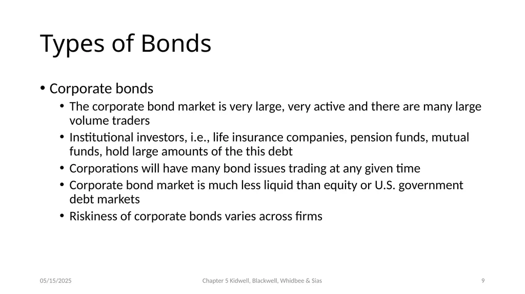 Bond Prices and Interest Rate Risk Chapter 5 - slide 9 of 44