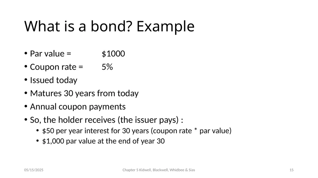 Bond Prices and Interest Rate Risk Chapter 5 - slide 15 of 44